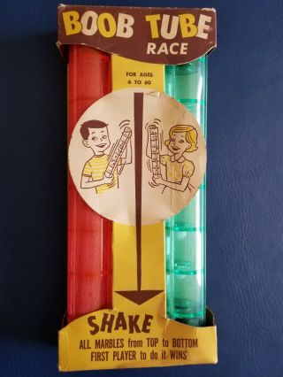 Vintage 1962 Mb Milton Bradley Boob Tube Race Marble Game