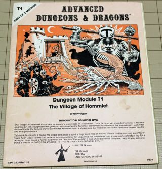 Ad&d 1st Edition Module T1 The Village Of Hommlet Mono Printing