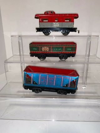 3 Vintage Marx Train Cars
