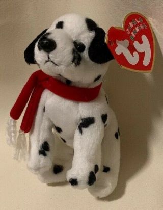 Ty Jingle Beanie Baby Dizzy The Dalmatian 5” Christmas Ornament Decoration Cute
