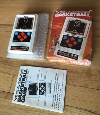 Vintage 1978 Mattel Electronics Hand Held Game Basketball W/box 70s
