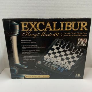 Excalibur King Master Iii Electronic Chess Checkers Set Complete