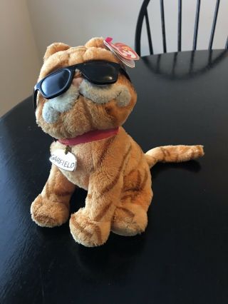 Ty Beanie Baby Garfield Cool Cat 6 " Inch Plush 2004 W/sunglasses With Tags
