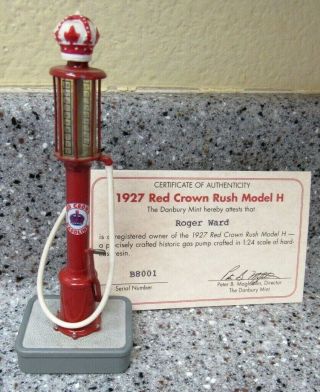 Danbury 1927 Red Crown Rush Model H Gas Pump Model Miniature 5”