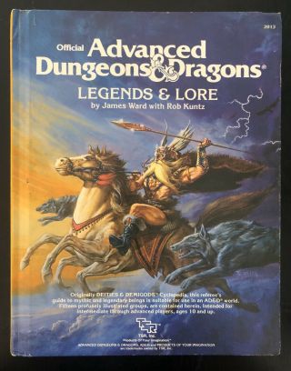 Vintage Advanced Dungeons & Dragons Ad&d Legends And Lore - First Edition 1984