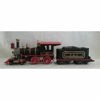 G Scale Kalamazoo V & T 4 - 4 - 0 American No 11 Locomotive With Tender