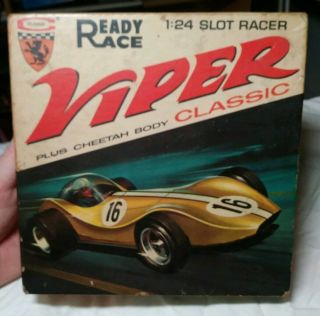 Classic 1/24 Slot Car Viper And Cheetah Vintage Box Ready Race