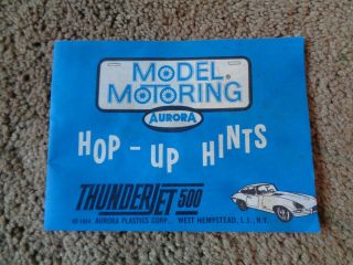 1964 Aurora Model Motoring Thunderjet 500 Hop - Up Hints Booklet
