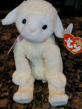 TY Beanie Baby FLEECIE the Lamb Sheep Plush Stuffed Animal 1/26/2000 2