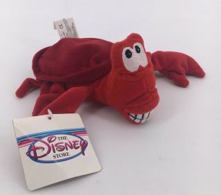 Disney Sebastian The Crab Mini Bean Bag Plush 8 " Little Mermaid