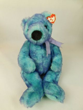 Ty Beanie Buddies Bluebeary 15 " Plush 1999 Teddy Bear Stuffed Animal Blue