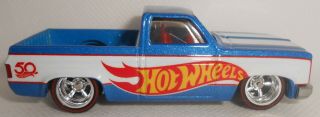 Hot Wheels 1983 Chevrolet Silverado Pickup Blue With Redline Rubber Tires 50th