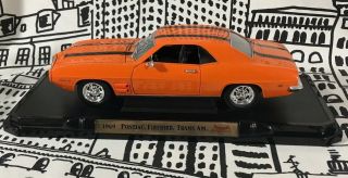 Road Signature 1969 Pontiac Firebird Trans Am Diecast Orange Side Mirrors Bent