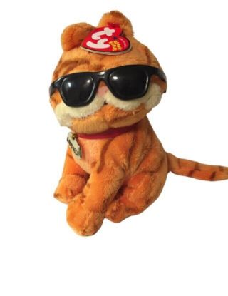 2004 Ty Beanie Baby - Garfield (cool Cat) 6 " Inch Plush Sunglasses Retired
