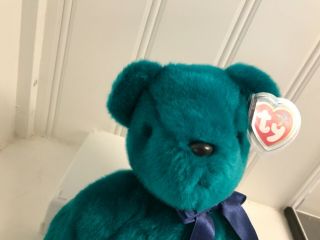 Ty Beanie Buddy Old Face Teddy Bear Baby 14 " Soft Collectors Quality Nwt Green
