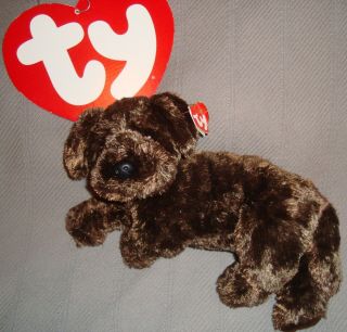 Ty Nuzzle Dark Brown Puppy Dog 2001 Beanie Classic Buddy Cr.  Tag 12 " Plush