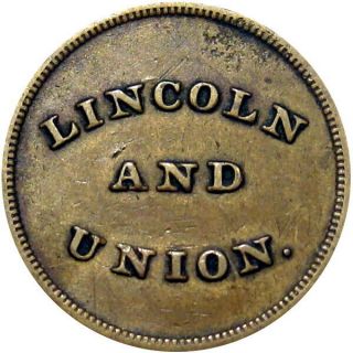 1864 Abraham Lincoln Political Campaign Patriotic Civil War Token Union 2