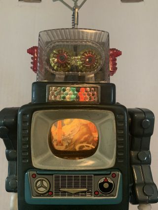 Vintage 1960s Alps Television Spaceman Tin Toy Space Robot Japan Nmib