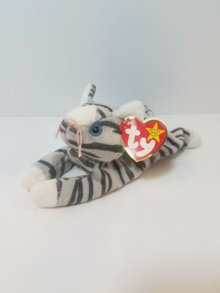 Ty Beanie Baby - Prance The Gray Tabby Cat (8 Inch) - Mwmts Stuffed Animal Toy
