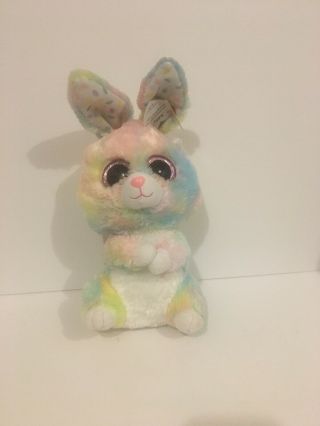 Ty Beanie Boos Bubby The Bunny 9 " Medium Stuffed Plush Ombre Rainbow Rabbit