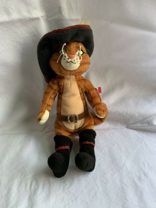 Ty Beanie Baby Puss In Boots The Cat Shrek The Third Dvd Exclusive 8.  5 Inch