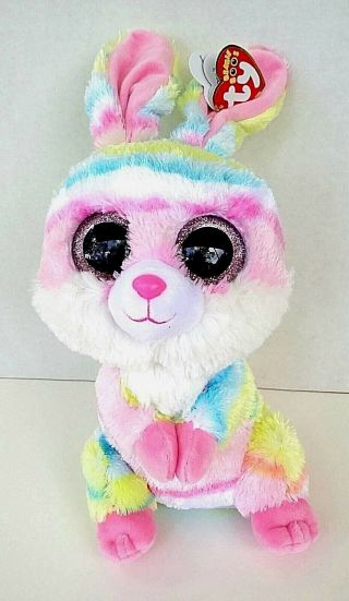Ty Beanie Boos Lollipop Tie Dyed Bunny Rabbit 9 " Medium Plush Buddy