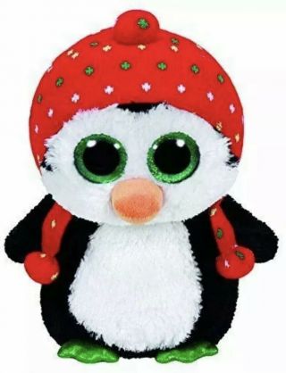 Ty Beanie Boo Freeze The Penguin Medium 9 - Inch Soft Nwt