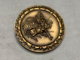 Medallic Art Co Ny Bronze Medallion 2 Piece Winged Horse / Horse Mans Head Wow