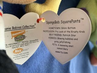 Beanie Babies Spongebob Squarepants And Patrick Star TY 2004 3