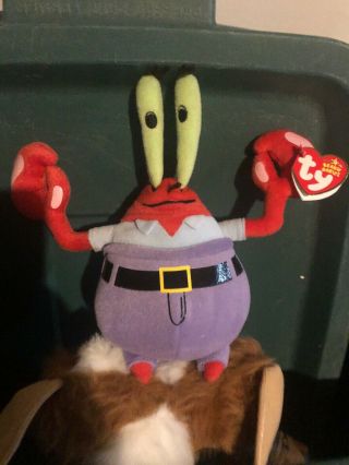 Ty Licensed Beanie Baby Babies Mr.  Krabs The Crab 8 " (spongebob) Mwmt