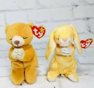 Ty Beanie Babies Praying Grace Bunny Rabbit Hope Teddy Bear Nwt 
