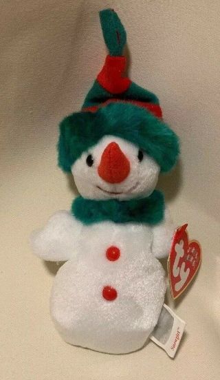 Ty Jingle Beanie Baby Snowgirl Snowman (5 ") Christmas Ornament Decoration Rare