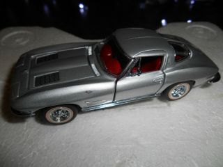 Franklin 1963 Chevy Corvette Split Window 1:43 Scale Silver Pt88 W/foam Box