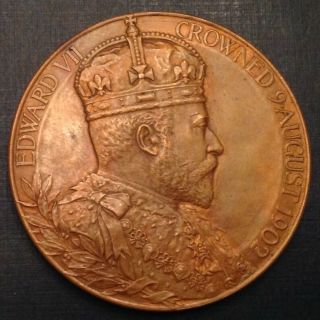 - 1902 Great Britain Edward Vii Bronze Coronation Medal Matte Proof
