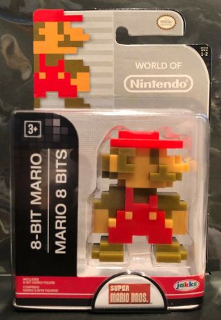 World Of Nintendo Mario Bros.  8 - Bit Mario Figure Jakks Pacific Ser 1 - 2