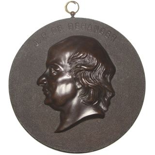 Pierre - Jean De Beranger Bois Durci Medal French Singer Classical Music