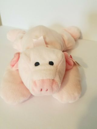 Ty Pillow Pals Oink Pig Piggy 14 " Pink Bow 1994 Stuffed Plush Toy Tags