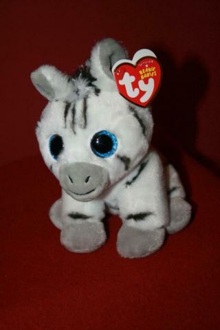 Ty Beanie Babies Boo Stripes The Zebra 6 " Glitter Eyes Plush Toy 2017