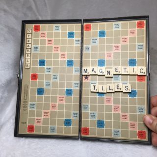 Vintage Magnetic Travel Scrabble Game with Metal Case & Magnetic Tiles 1950 ' s 3