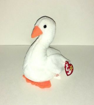 Ty Beanie Baby Gracie The White Goose Bird Plush Figure 1996