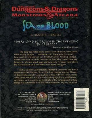SEA OF BLOOD EXC,  9560 D&D AD&D Monstrous Arcana Module Dungeons Dragons TSR 2
