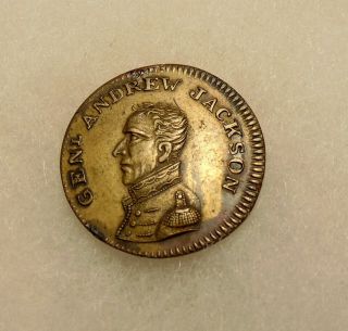 (1824) " Andrew Jackson " Early Political Campaign Token - Sharp Looking Token