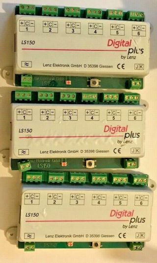 Three (3) Dcc Lenz Digital Plus Ls150 6 Socket Receiver (-)