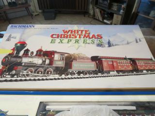 Bachmann G Scale White Christmas Express Train Set Locomotive Cars 3