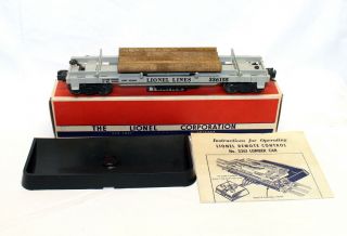 Postwar Lionel 3361x Operating Lumber Car Complete W/nice Ob & Instructions