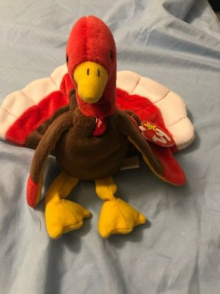 Ty Beanie Baby Gobbles The Turkey Dob November 27,  1996 Mwmt