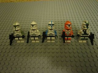 Star Wars 7913 Set Of 5 Phase 1 Clone Trooper Lego Minifigures