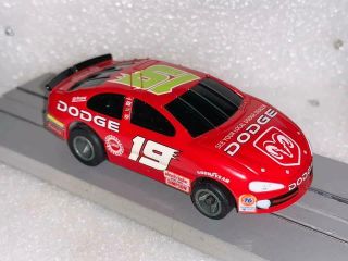 LIFE LIKE 19 SEE YOUR LOCAL DODGE DEALER GOODYEAR RED STOCK SLOT CAR 2