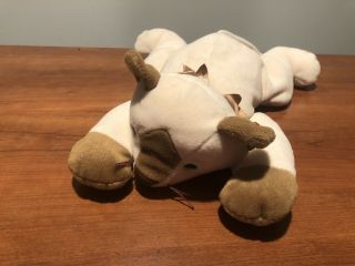 Ty Pillow Pal Pets 14 " Kitty Cat Named " Meow " Cream/brown Color 1996