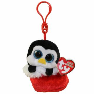 Ty Holiday Baby - Earmuffs The Penguin (2016) (key Clip - 3.  5 Inch) - Mwmts